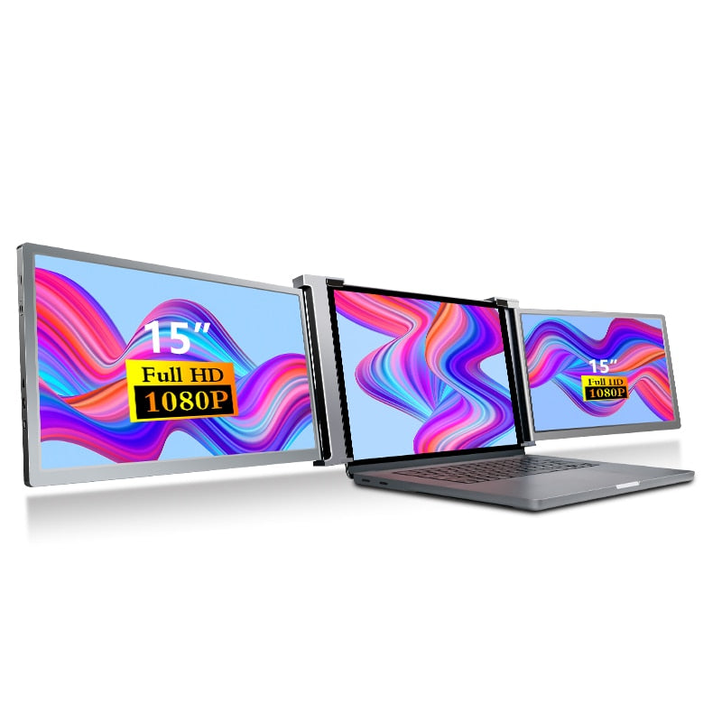 Triple Portable Laptop Monitor | Screen Extender | On-the-Go Ultra-Wide Display Solution encalife