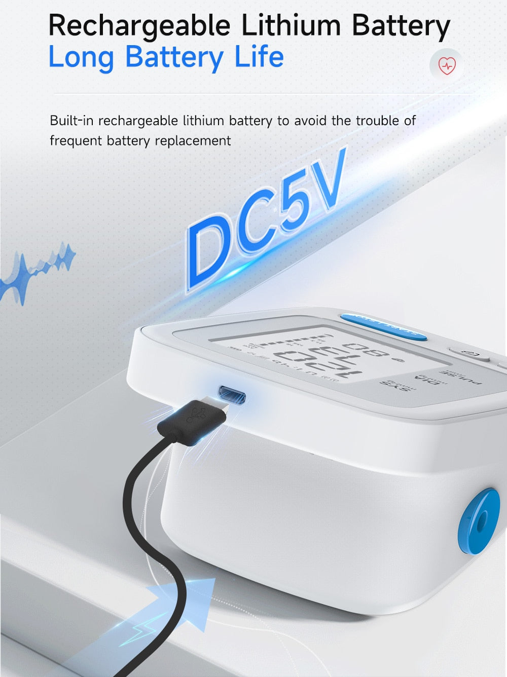 Digital Blood Pressure Monitor | Portable Monitor with LED Display encalife