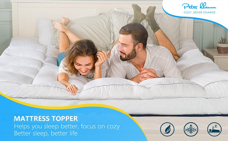 Luxurious Goose Feather Mattress Topper | 100% Cotton encalife
