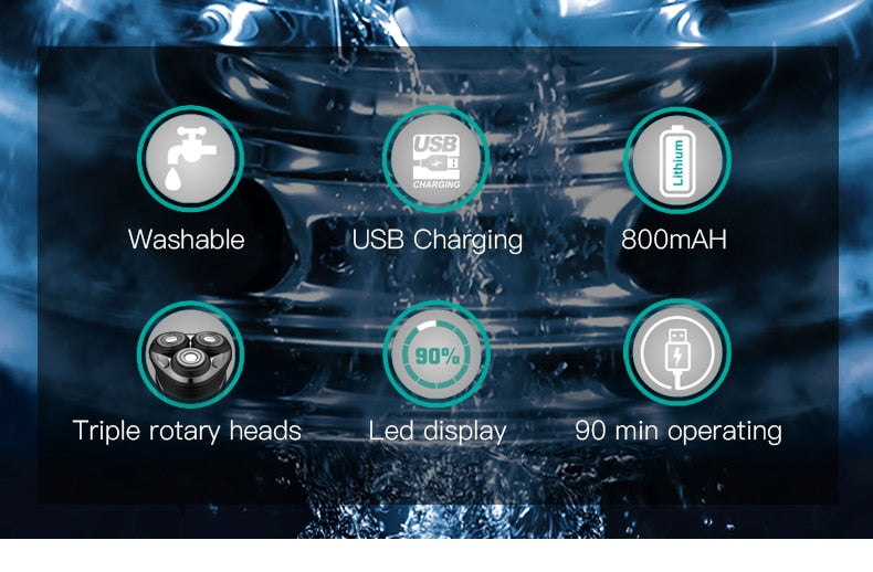 Electric Razor For Men | Rotary 3D Floating Head encalife