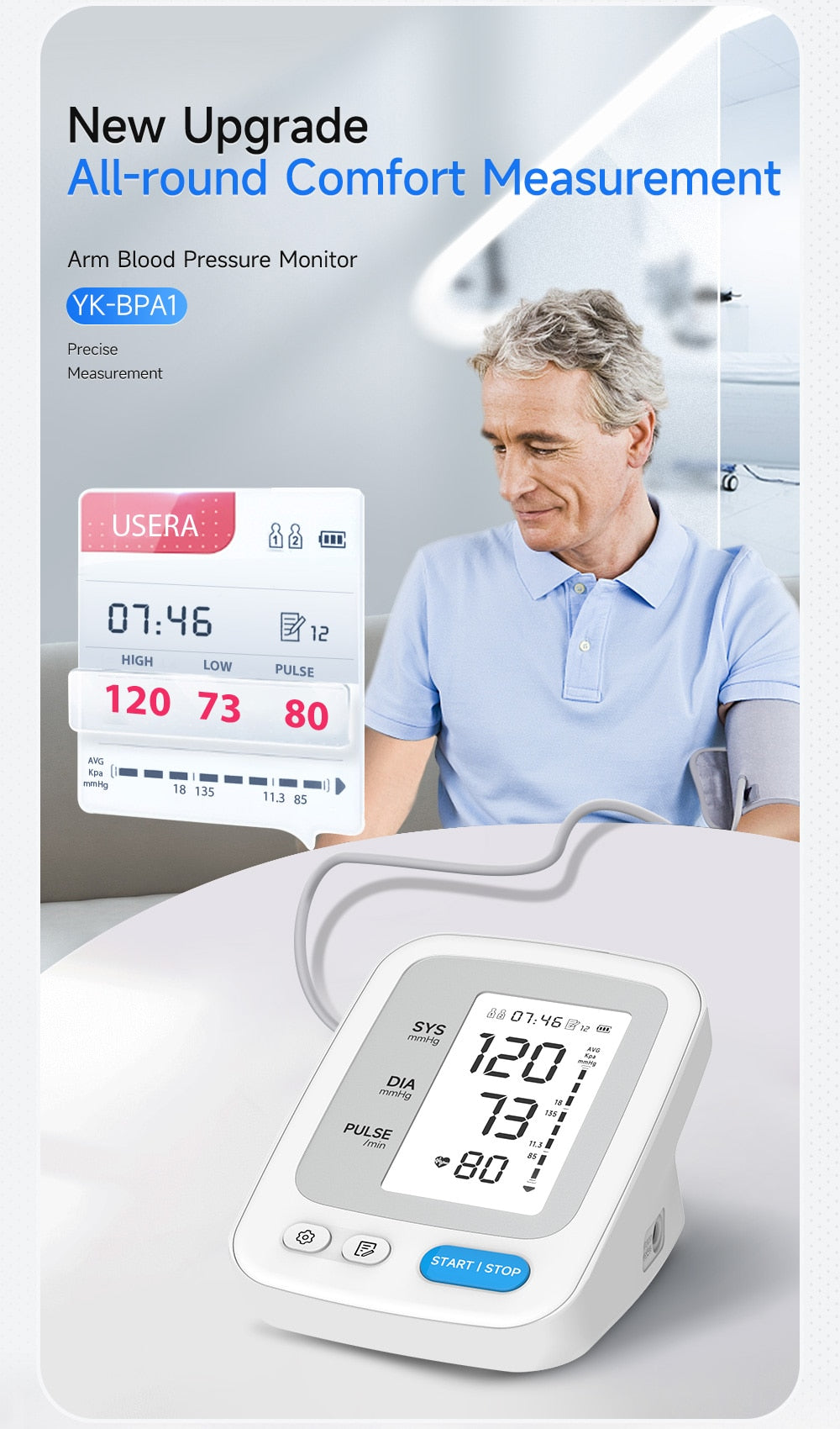 Digital Blood Pressure Monitor | Portable Monitor with LED Display encalife