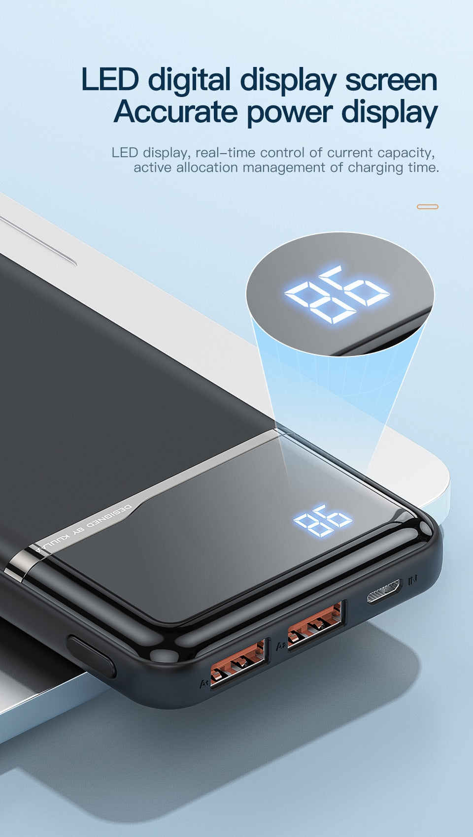 Portable Charger | Black | 18W / 10,000mAh Power Bank encalife