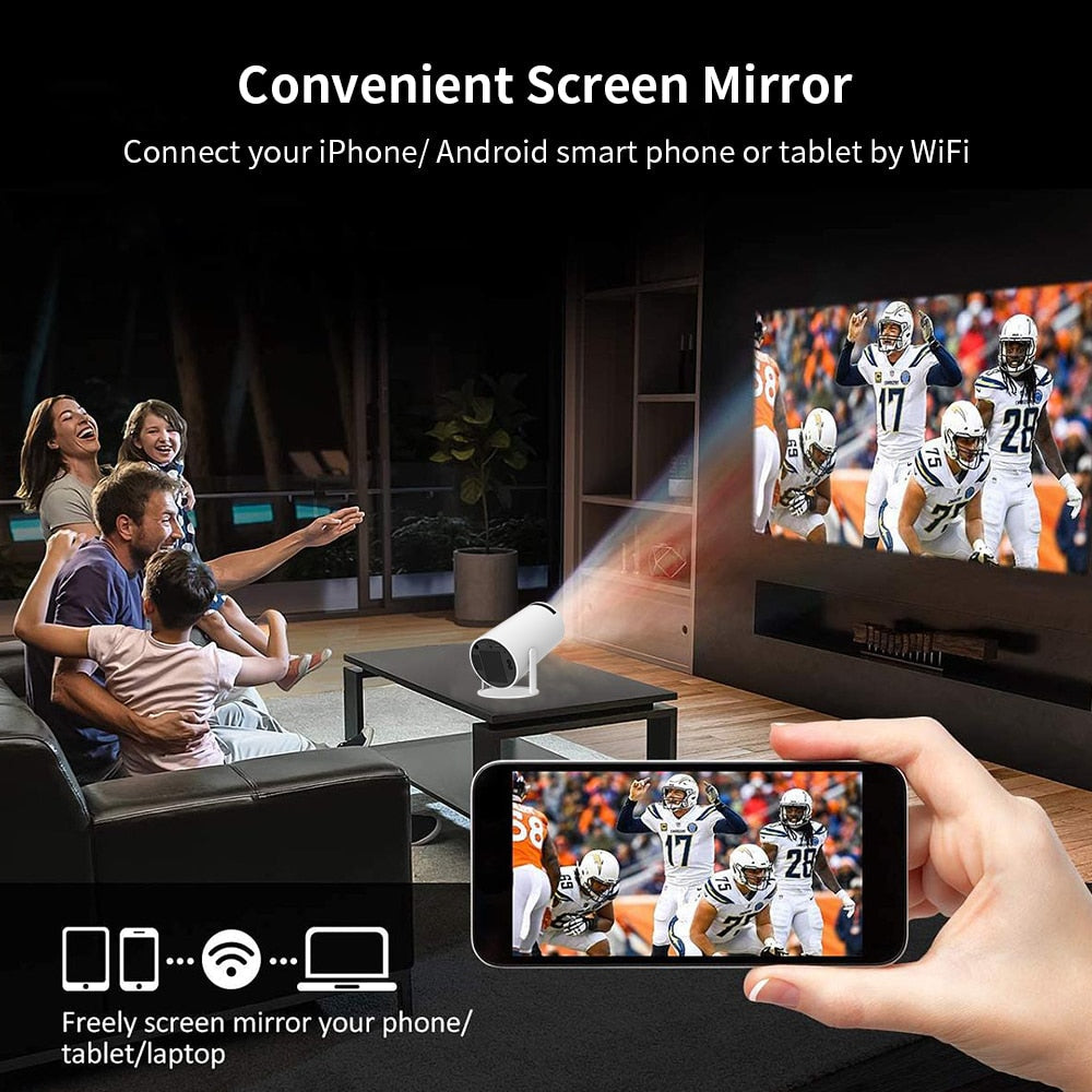 Ultimate Bedroom Companion: Portable Mini 4K Projector for Home Entertainment encalife