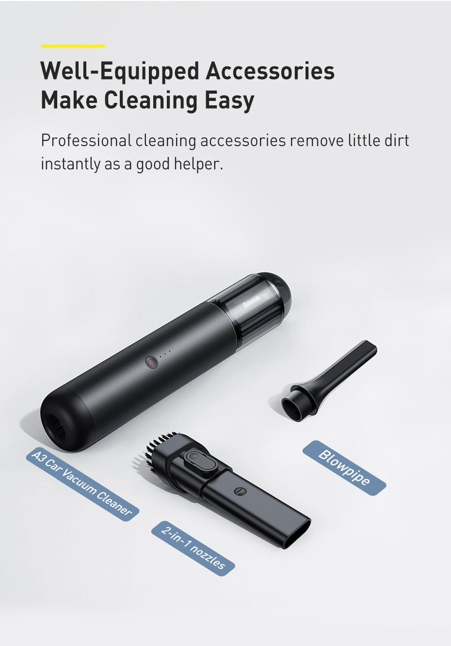Powerful Handheld Vacuum | With LED Light encalife