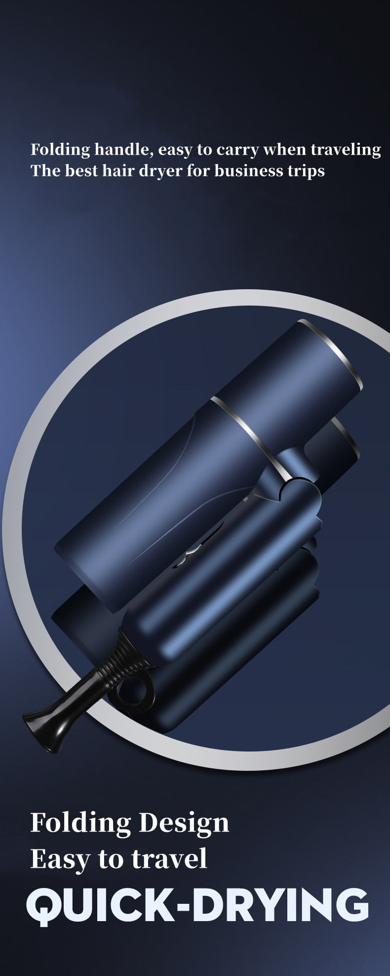 Professional Hair Dryer | Foldable Light Electric Hair Dryer encalife