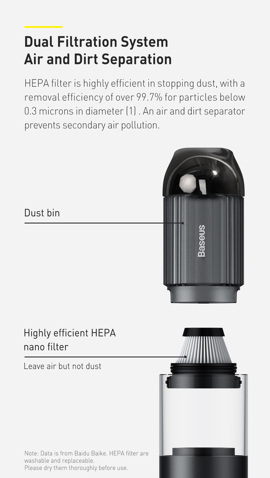 Powerful Handheld Vacuum | With LED Light encalife