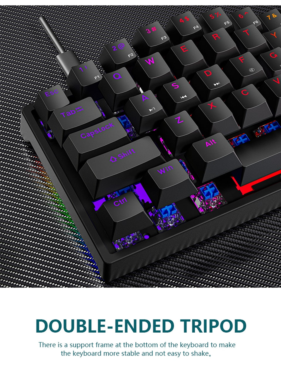 61-Key Gaming Keyboard | With RGB Backlighting encalife