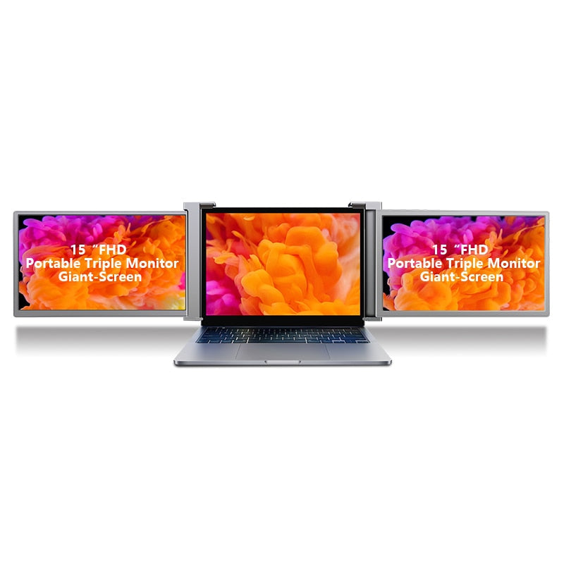 Triple Portable Laptop Monitor | Screen Extender | On-the-Go Ultra-Wide Display Solution encalife