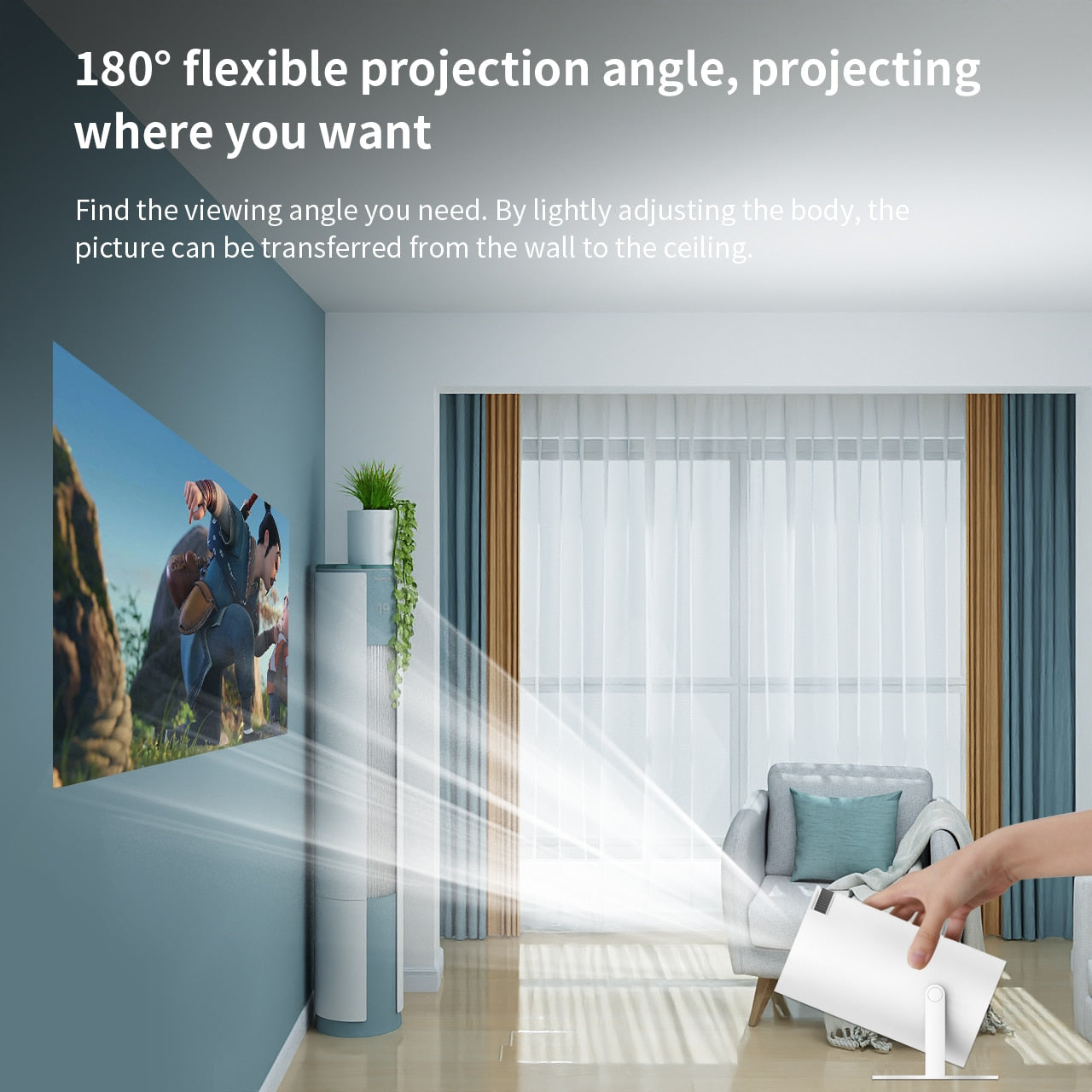 Ultimate Bedroom Companion: Portable Mini 4K Projector for Home Entertainment encalife