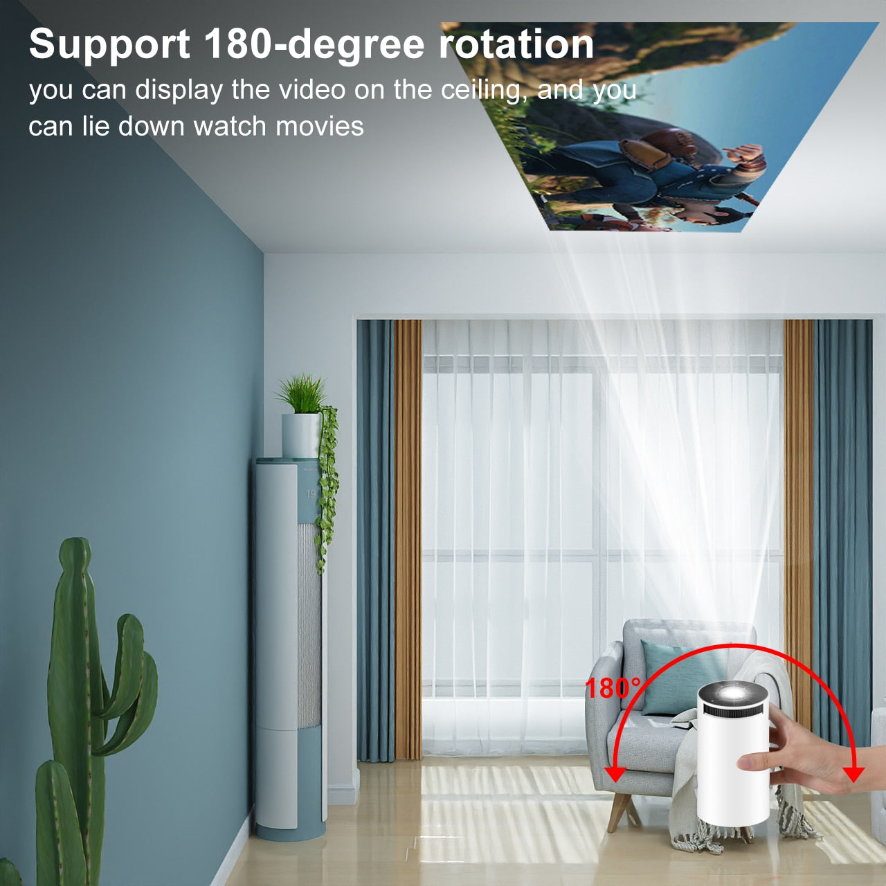 Ultimate Bedroom Companion: Portable Mini 4K Projector for Home Entertainment encalife