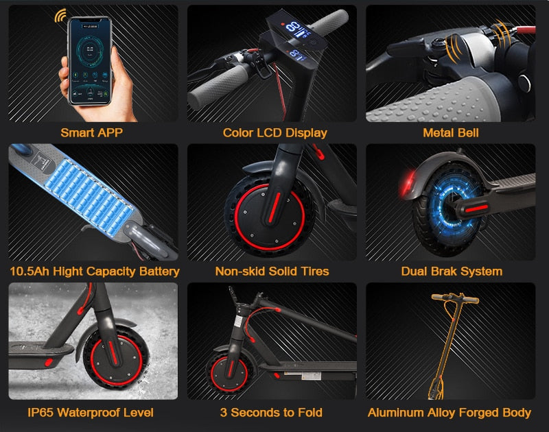 Powerful 350W Electric Scooter | Anti-Skid Technology encalife