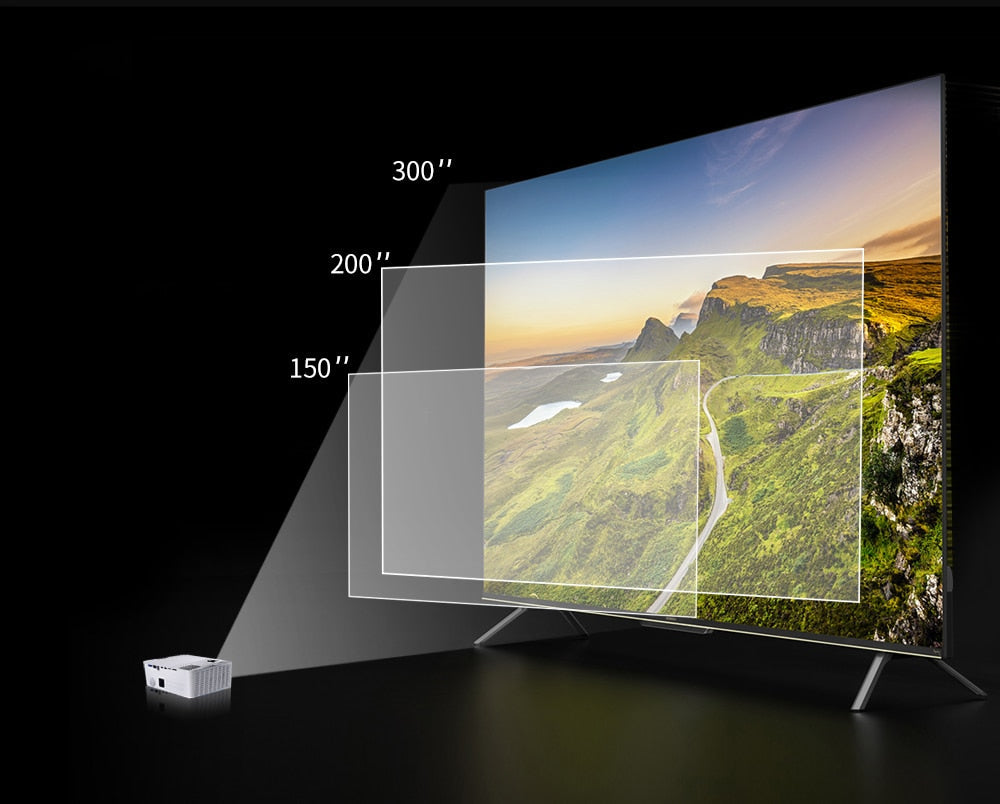4K Home Projector | 10,000 Lumens | 60 - 450 Inch Clear Projection encalife