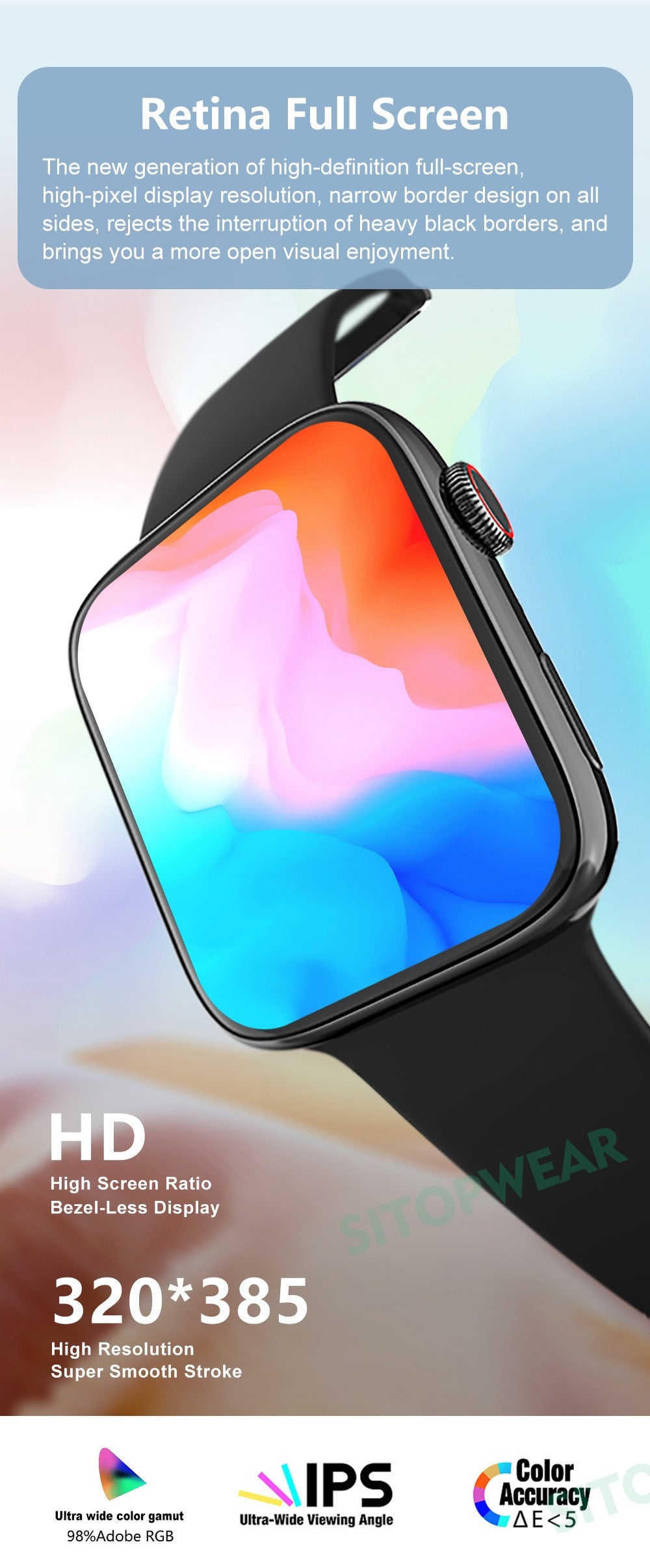 Smart Watch | Wireless Charging Fitness Tracker With 6 Straps