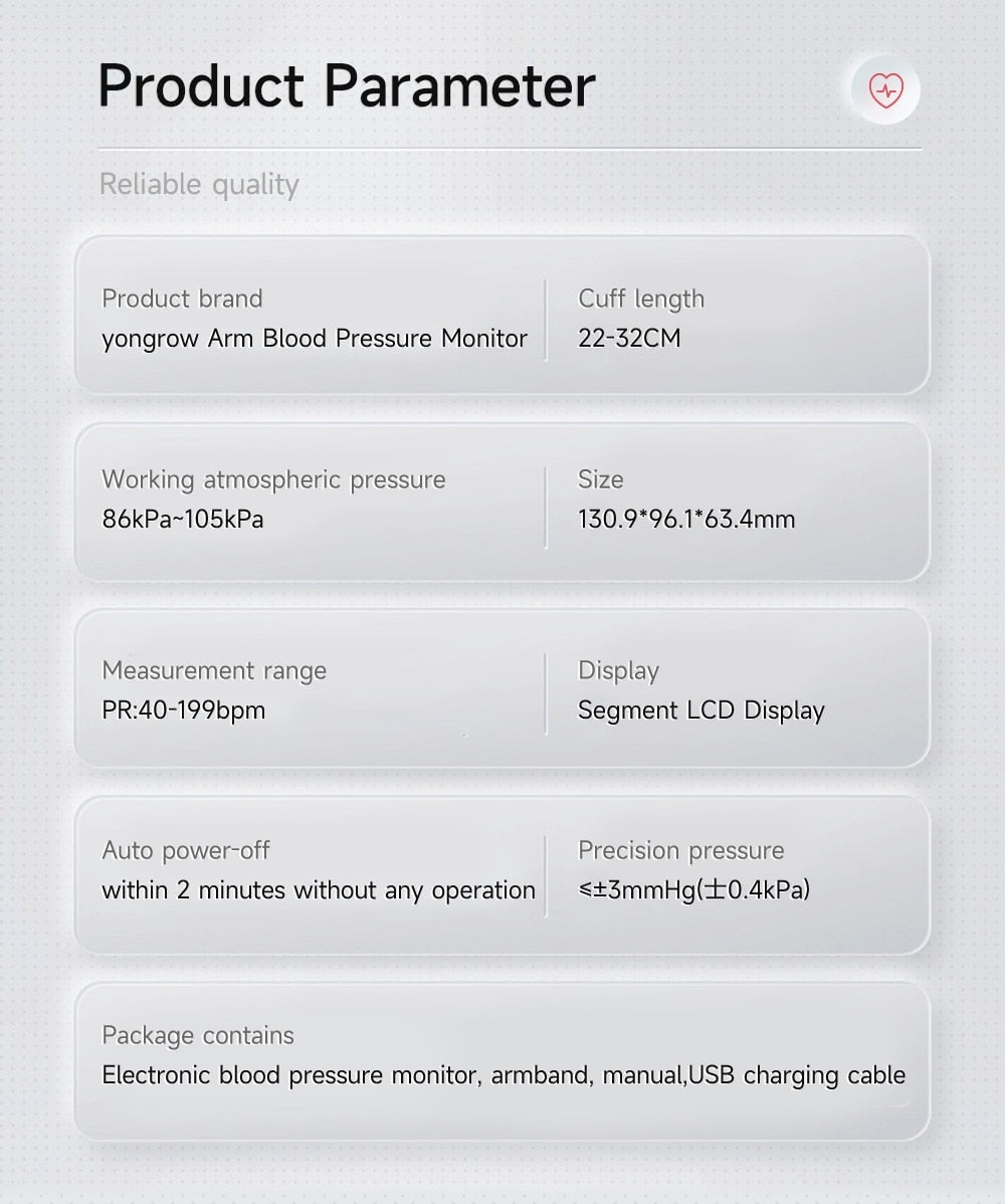 Digital Blood Pressure Monitor | Portable Monitor with LED Display