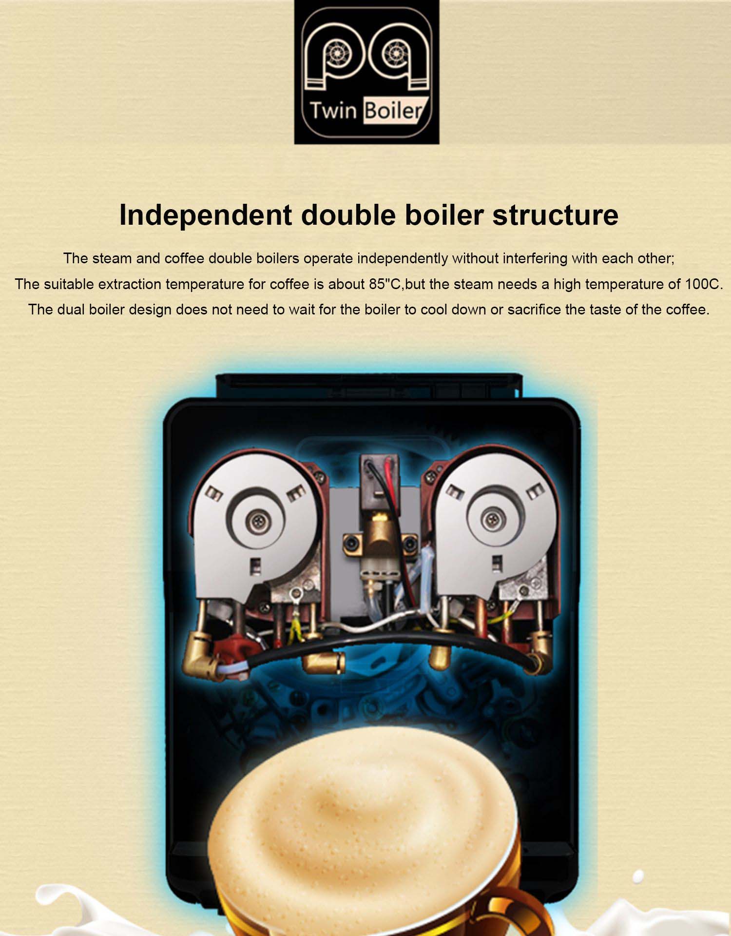 Automatic Espresso Machine | With Built-In Coffee Beans Grinder And Milk Foam Frother encalife