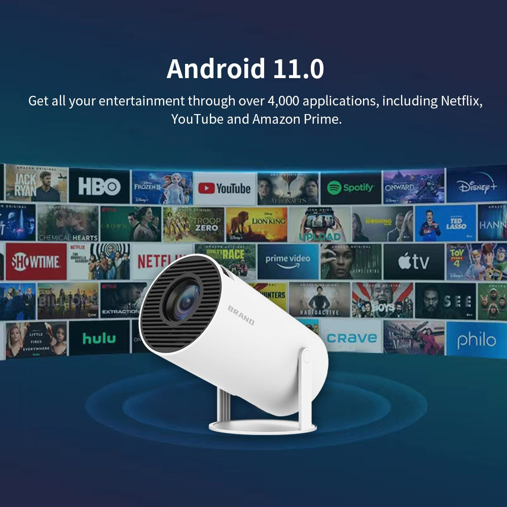 Ultimate Bedroom Companion: Portable Mini 4K Projector for Home Entertainment encalife