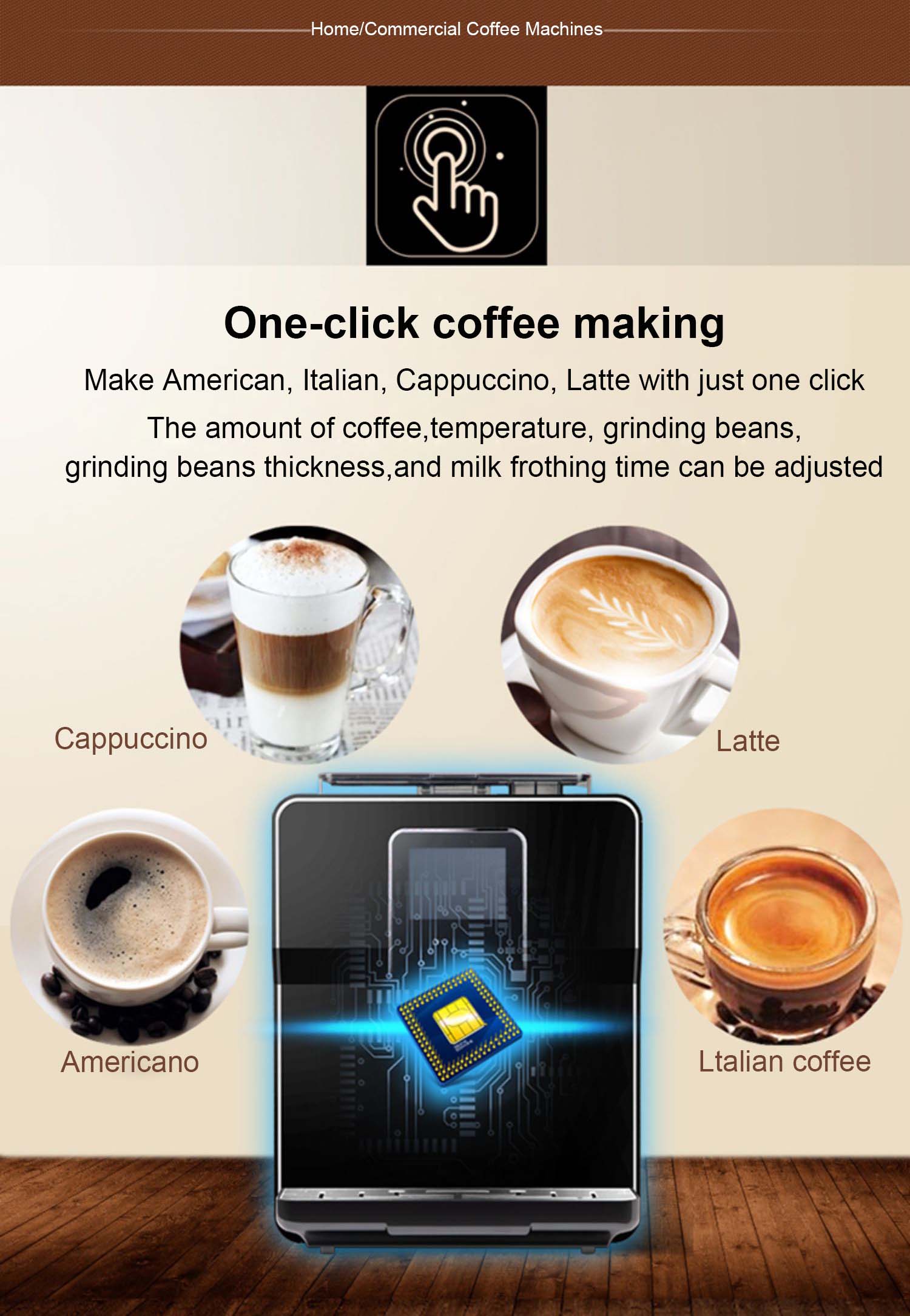 Automatic Espresso Machine | With Built-In Coffee Beans Grinder And Milk Foam Frother encalife