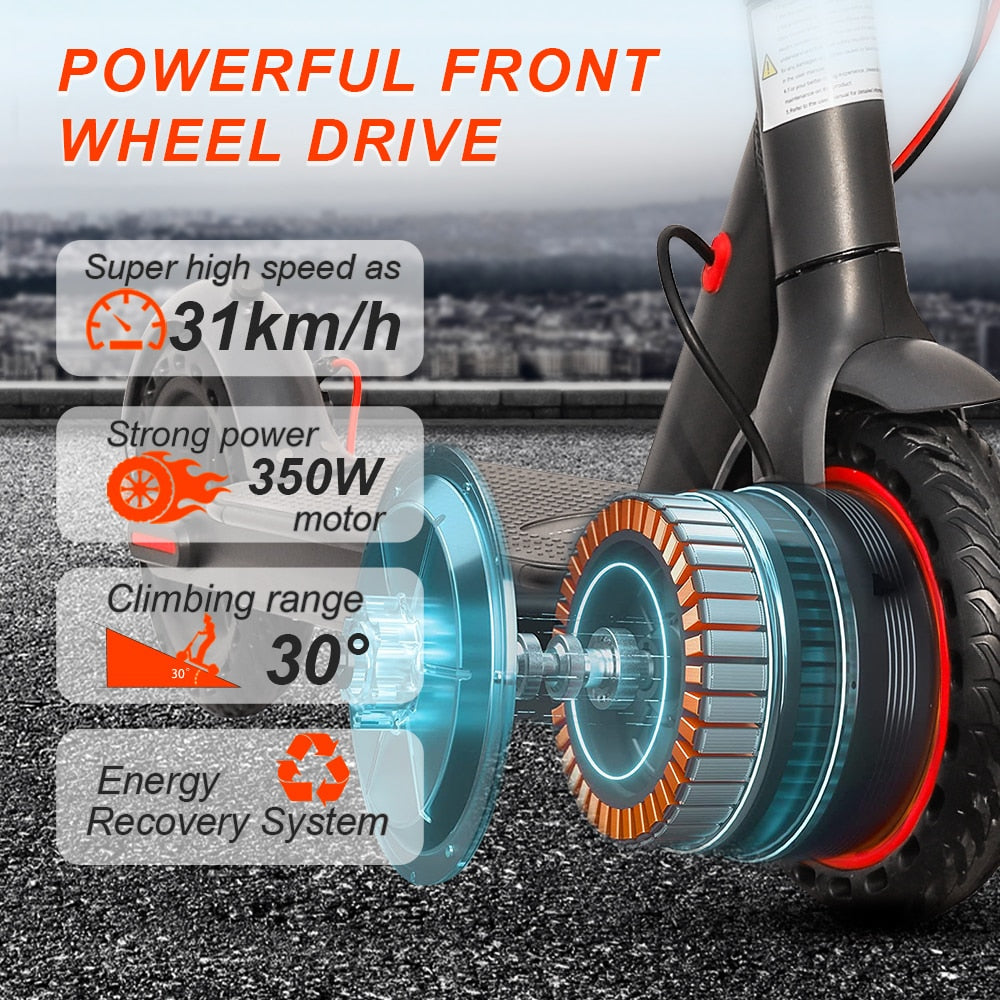 Powerful 350W Electric Scooter | Anti-Skid Technology encalife