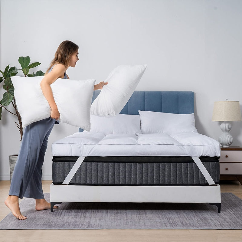 Luxurious Goose Feather Mattress Topper | 100% Cotton encalife