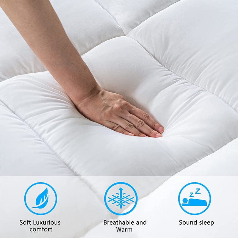 Luxurious Goose Feather Mattress Topper | 100% Cotton encalife