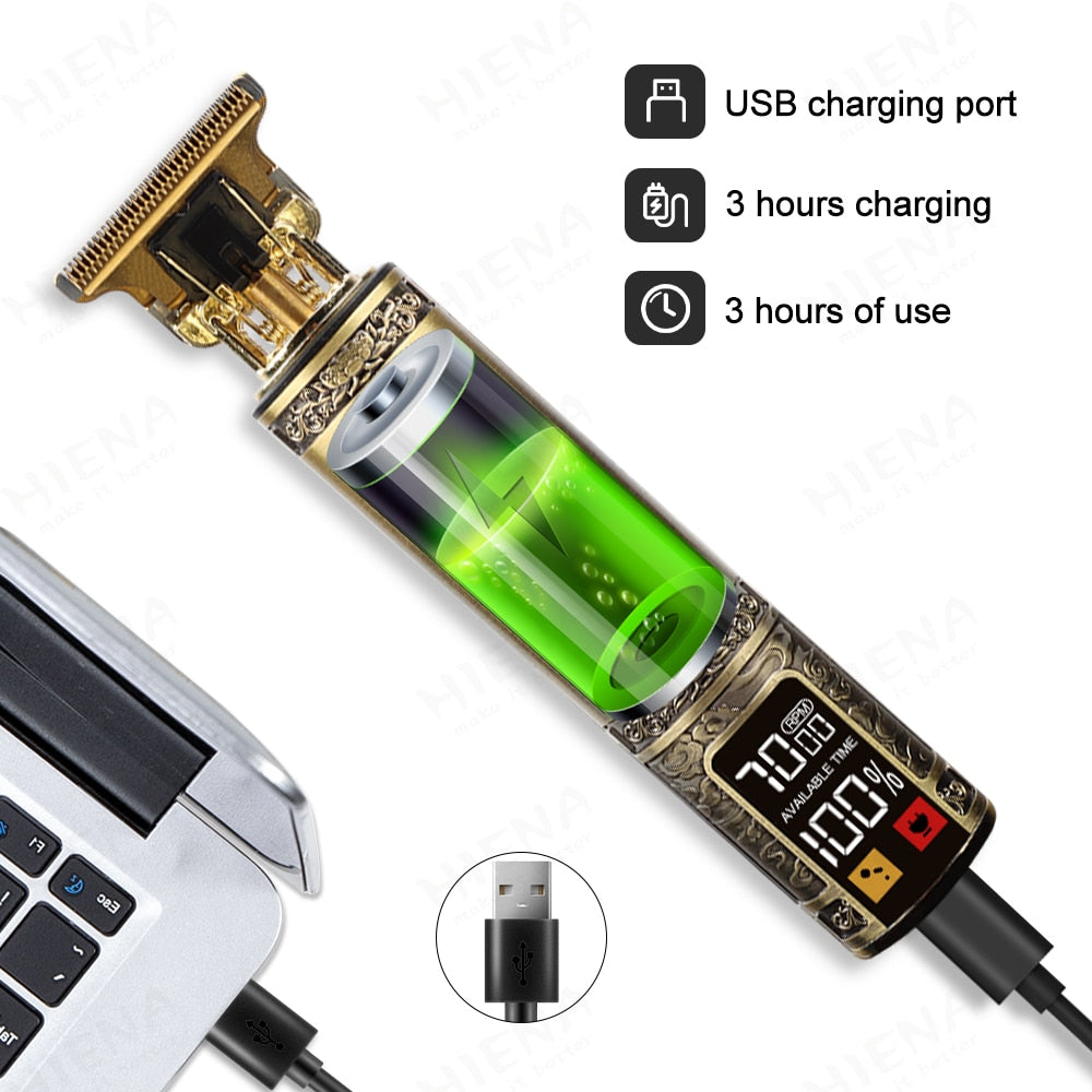 Electric Hair And Beard Trimmer | T9 Head Rechargeable USB Trimmer encalife