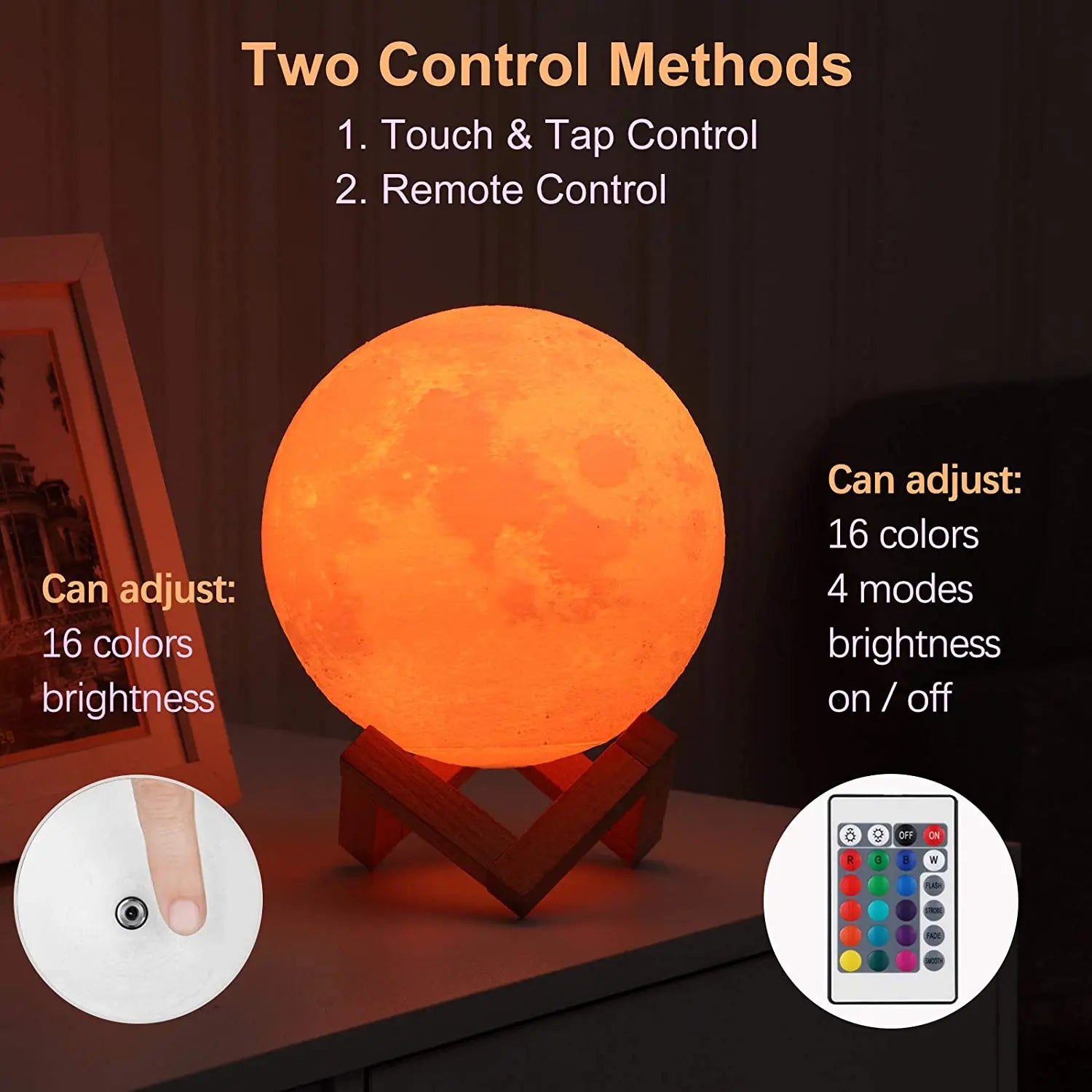 3D Moon Night Light Lamp encalife