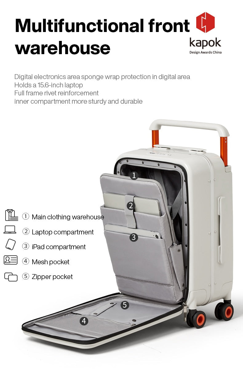 Sleek Luggage | Trendy Carry-On Suitcase encalife
