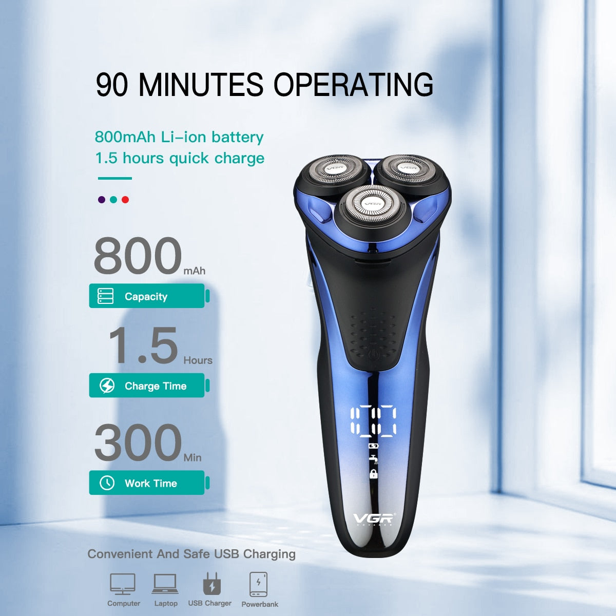 Electric Razor For Men | Rotary 3D Floating Head encalife