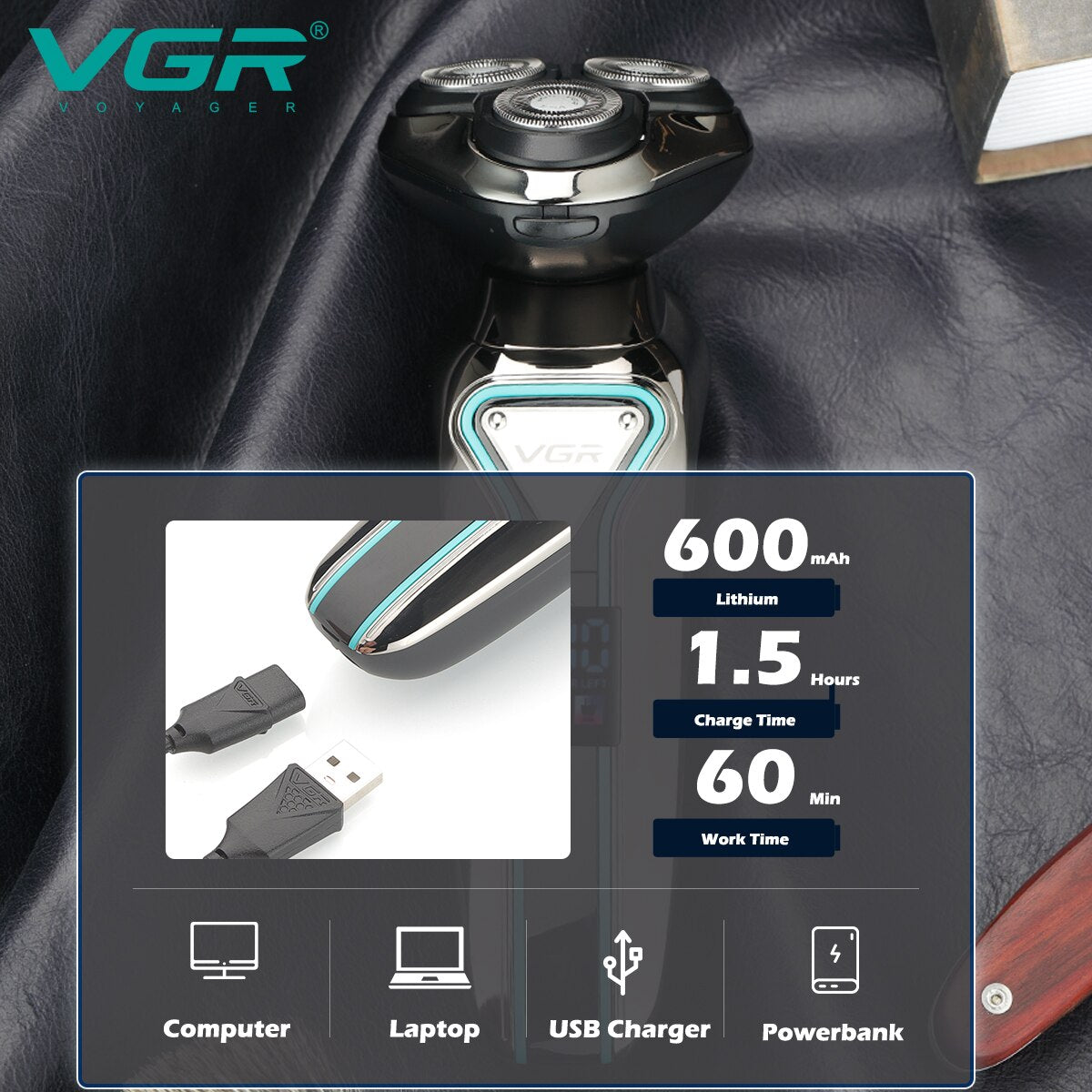 Electric Razor For Men | Built-In Beard Trimmer encalife