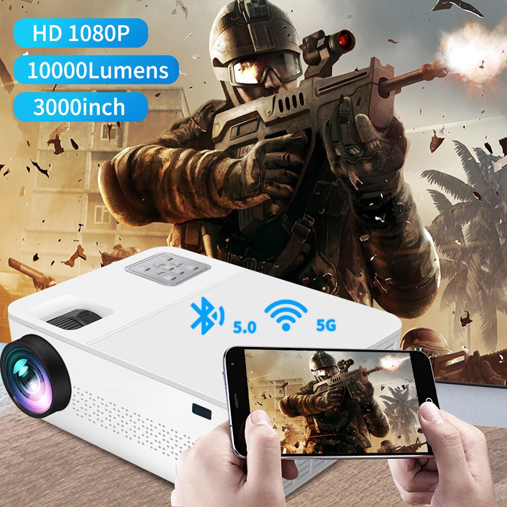 4K Home Projector | 10,000 Lumens | 60 - 450 Inch Clear Projection encalife