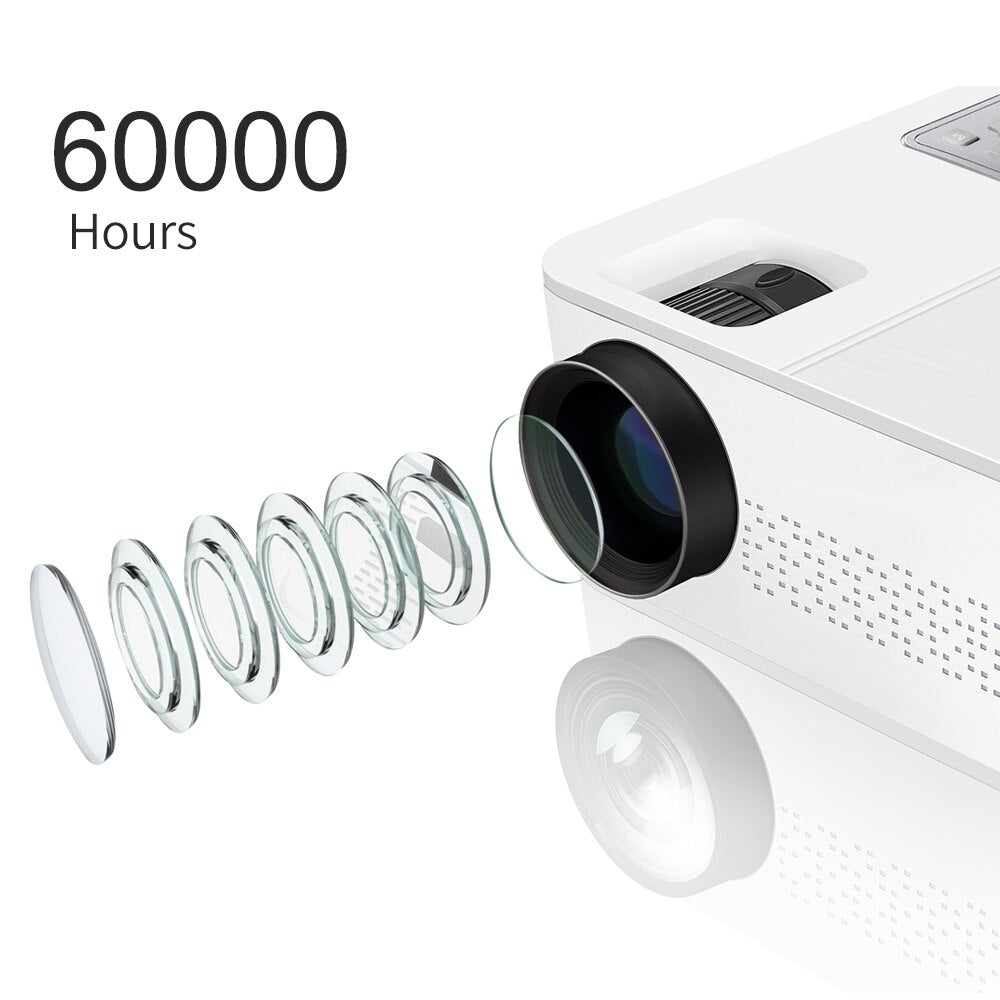 4K Home Projector | 10,000 Lumens | 60 - 450 Inch Clear Projection encalife
