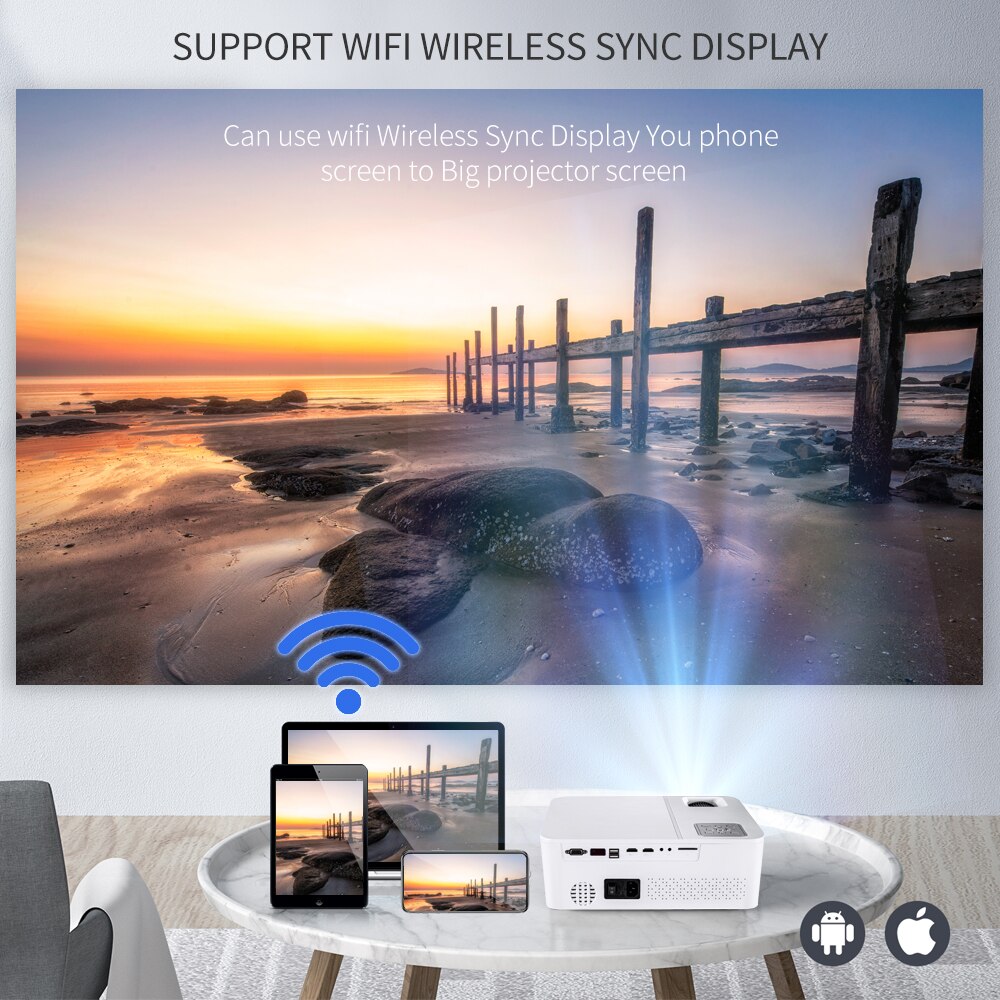 4K Home Projector | 10,000 Lumens | 60 - 450 Inch Clear Projection encalife
