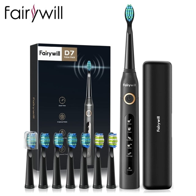 Electric Toothbrush | Black | Includes 8 Heads encalife