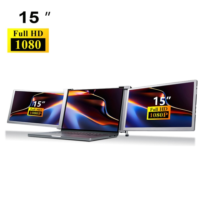 Triple Portable Laptop Monitor | Screen Extender | On-the-Go Ultra-Wide Display Solution encalife