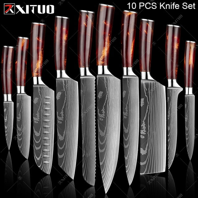 10-Piece Professional Knife Set | With Sharp Blades encalife