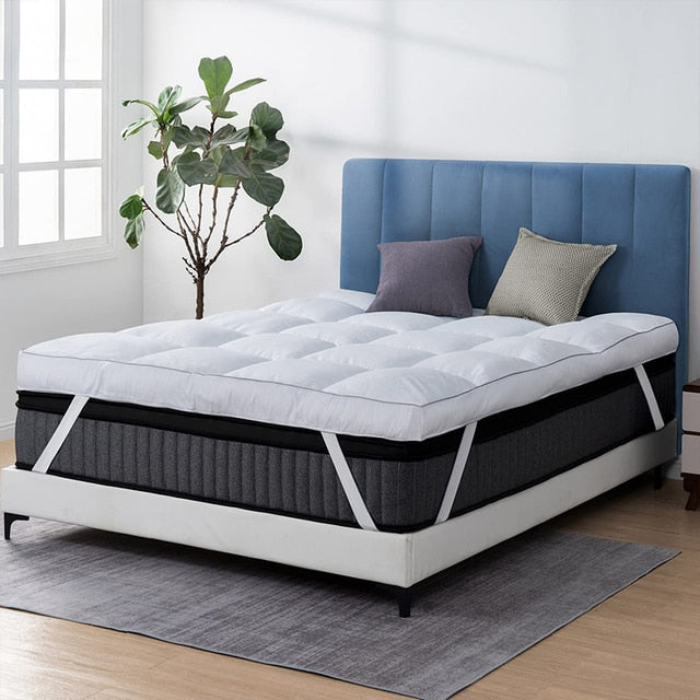 Luxurious Goose Feather Mattress Topper | 100% Cotton encalife