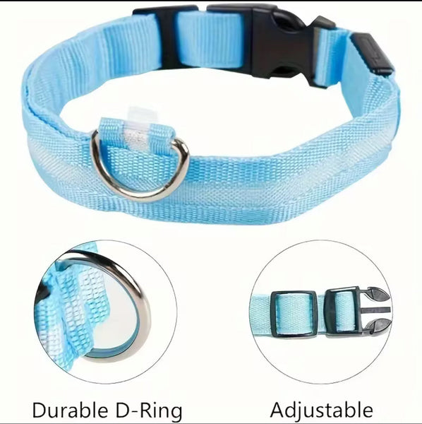 Nylon LED Night‑Safety Dog Leash Collar encalife