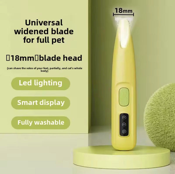 New Dog Paw Trimmer with LED Light Fully Waterproof Pet Hair Trimmer with LED Display Dog Clippers for Grooming 18mm Widen Blade encalife