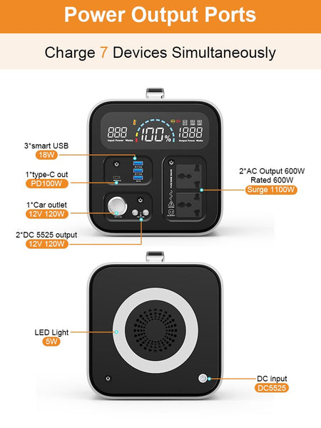 Portable Power Station | 600W | Your Mobile Energy Companion encalife