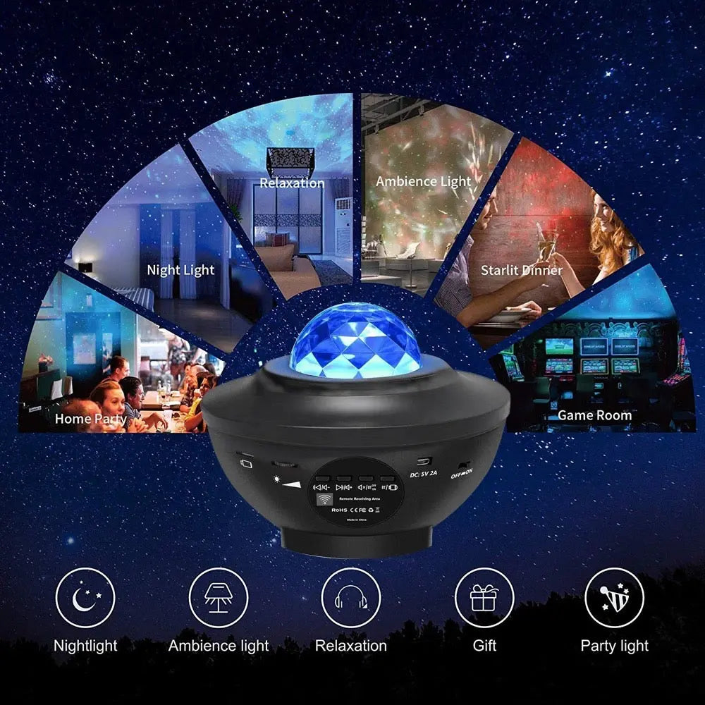 Ambience Galaxy Star Projector with Speaker encalife