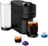 Black automatic espresso machine with removable water tank brewing coffee