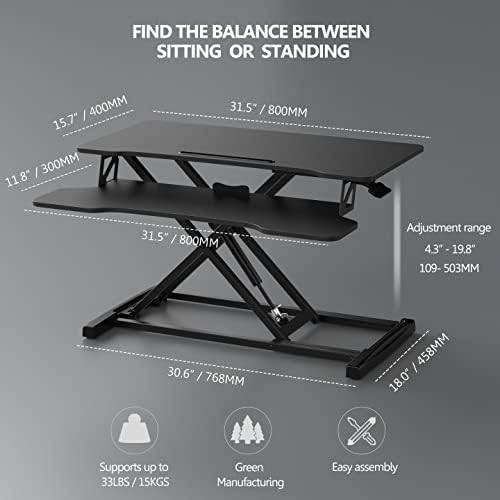 Height Adjustable Standing Desk Converter Workstation Riser encalife