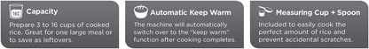 BLACK+DECKER Rice Cooker I 8-Cup encalife