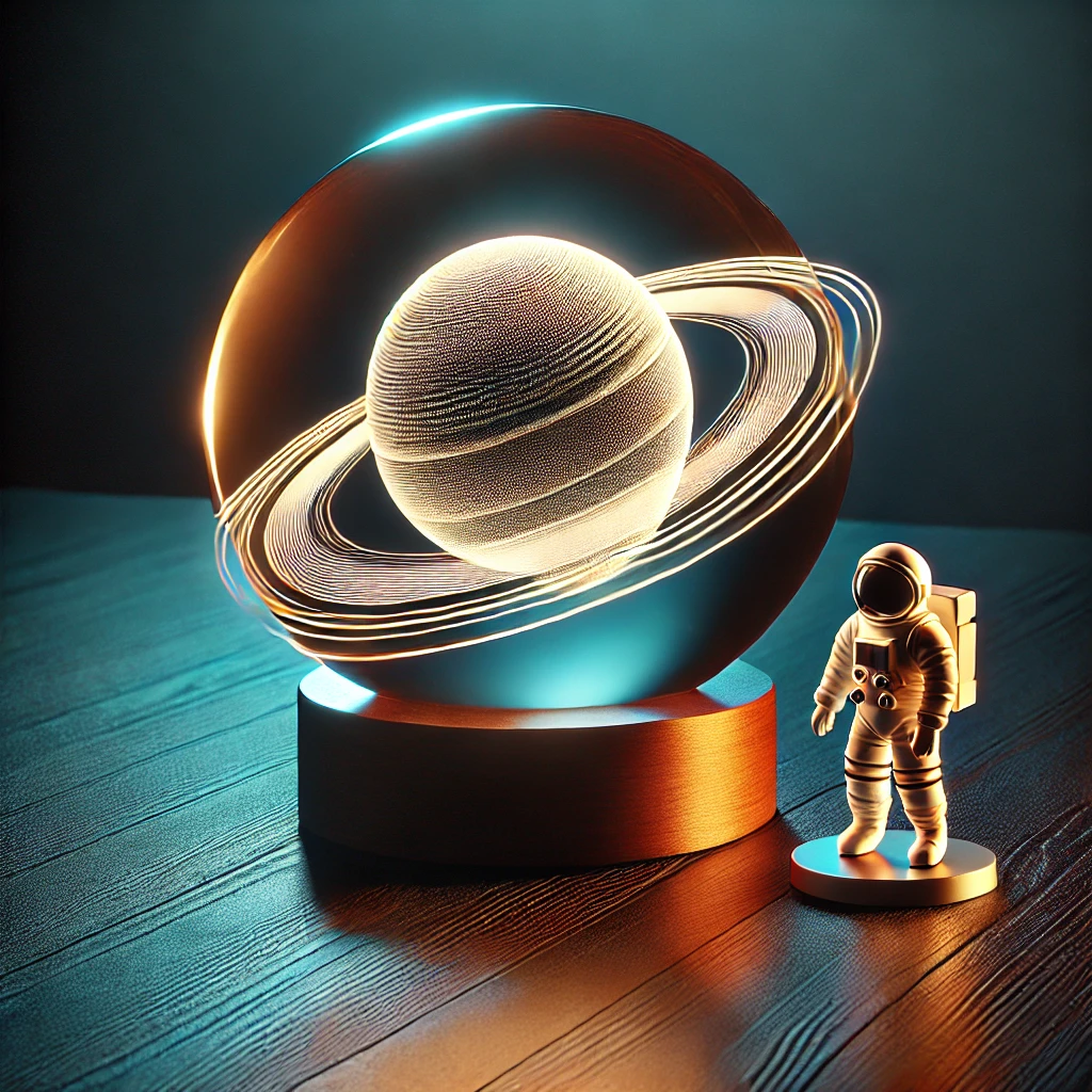 Glowing Galaxy Crystal Ball Table Lamp 3D Planet Moon Lamp Bedroom encalife