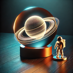 Glowing Galaxy Crystal Ball Table Lamp 3D Planet Moon Lamp Bedroom