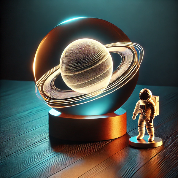 Glowing Galaxy Crystal Ball Table Lamp 3D Planet Moon Lamp Bedroom