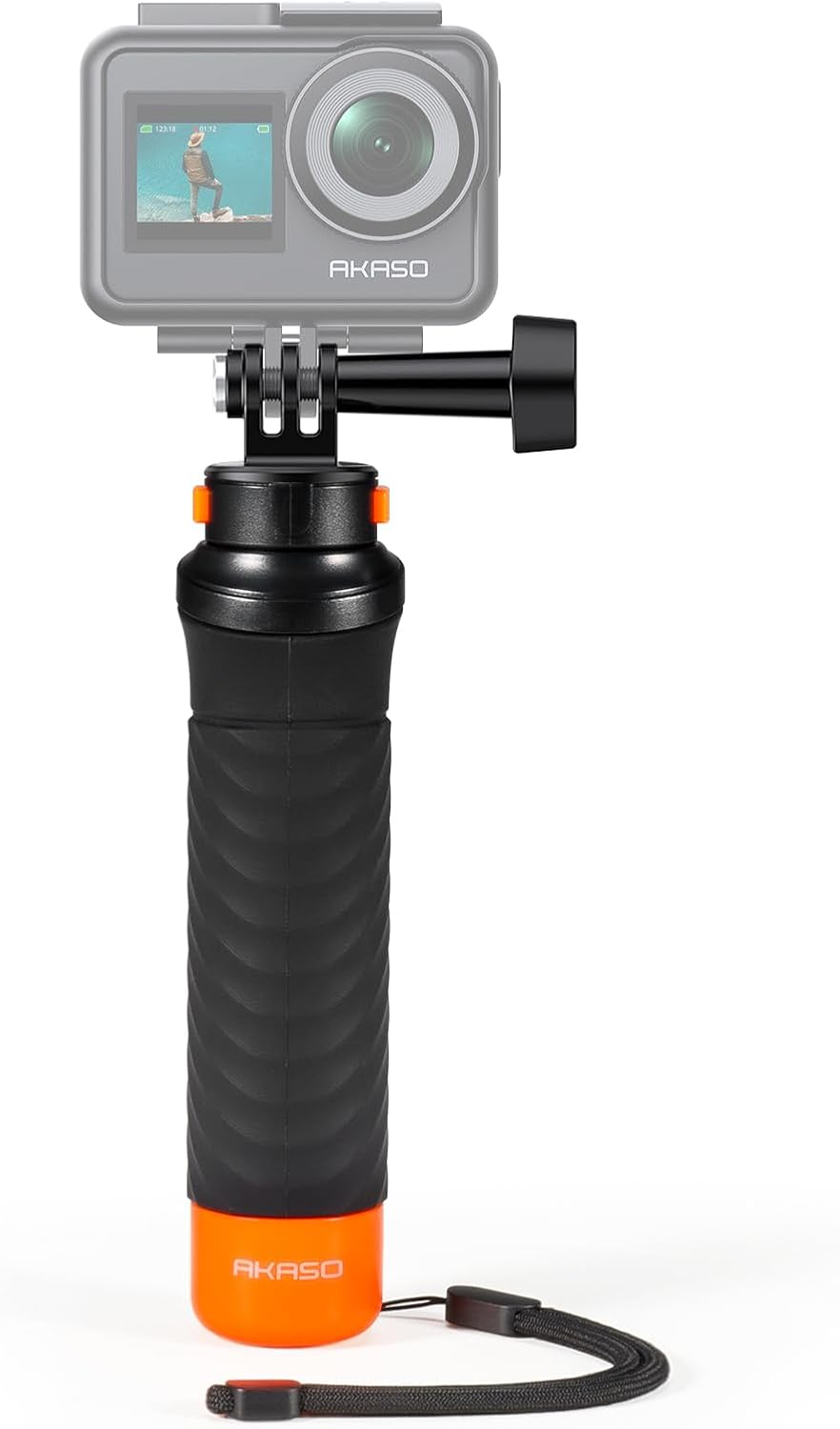 Waterproof floating action camera hand grip