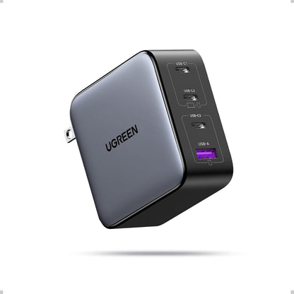 100W GaN USB-C fast multiport laptop charger with four ports