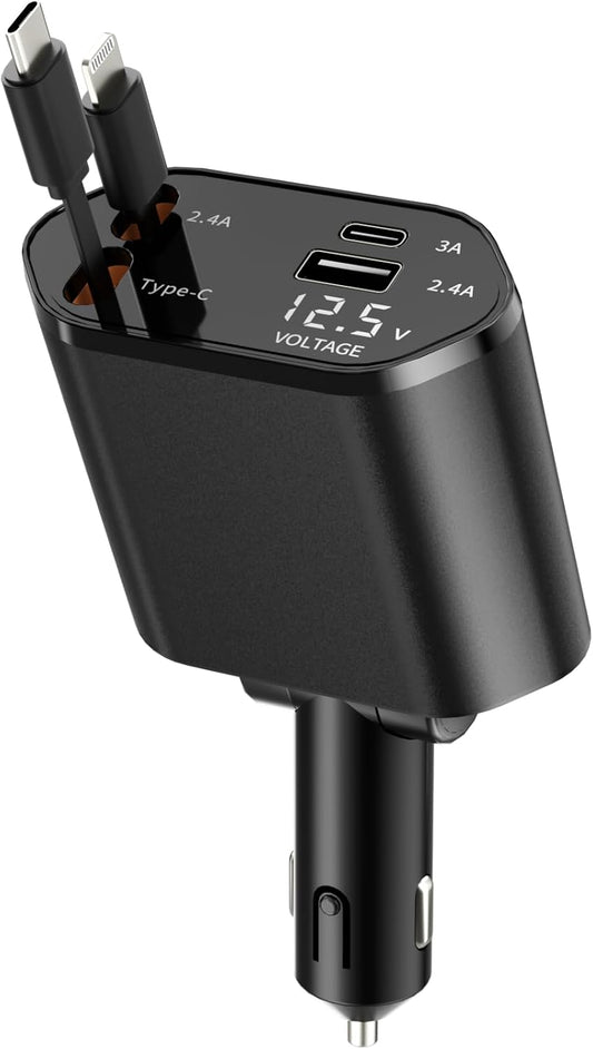 Retractable Car Charger 4 in 1 Fast encalife