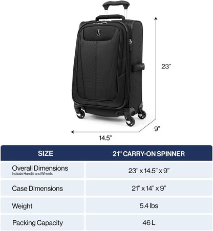 Maxlite 5 Carry-On Luggage I Lightweight Expandable Spinner encalife